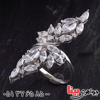 انگشتر نقره زنانه رودیوم مدل فروزان _کد:13351
