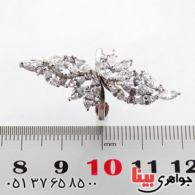 انگشتر نقره زنانه رودیوم مدل فروزان _کد:13351