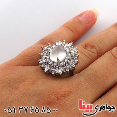 انگشتر در نجف زنانه رودیوم مدل دلربا مجلسی فاخر _کد:13356