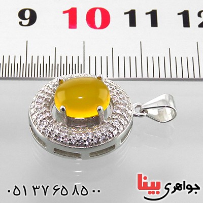 گردنبند عقیق شرف الشمس زنانه رودیوم مدل زیبا _کد:13359