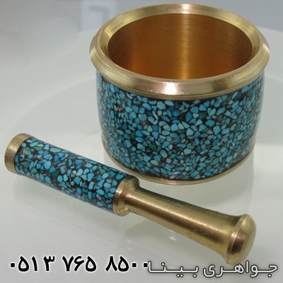 نگین انگشتر فیروزه هاون برای ساییدن زعفران
