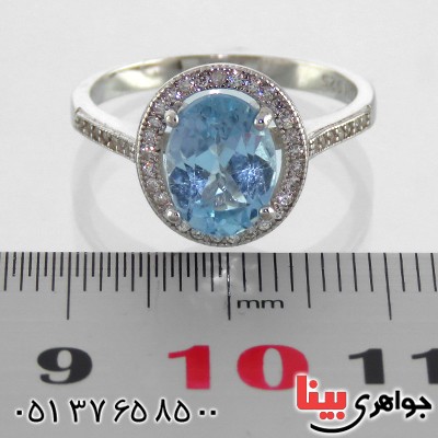 انگشتر توپاز زنانه رودیوم مدل ریما _کد:13365