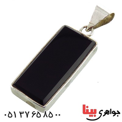 گردنبند عقیق سیاه (اونیکس) درشت همراه با حرز امام جواد _کد:13366