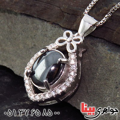 گردنبند حدید صینی زنانه رودیوم مدل رها _کد:13380