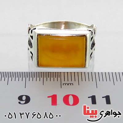 انگشتر عقیق شرف الشمس مردانه طرح علی قرینه _کد:13381