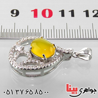 گردنبند عقیق شرف الشمس زنانه رودیوم مدل سارا _کد:13391