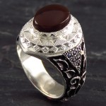 کبدی و یاقوت کبود مردانه درشت قلم زنی خاص _کد:1838