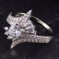 انگشتر نقره سولیتر زنانه رودیوم مدل شیلا 