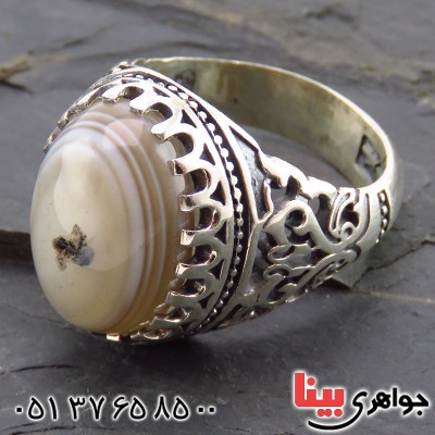 انگشتر عقیق باباقوری مردانه اسلیمی _کد:13412