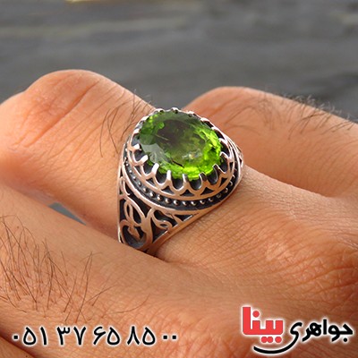 انگشتر زبرجد مردانه اسلیمی _کد:13413