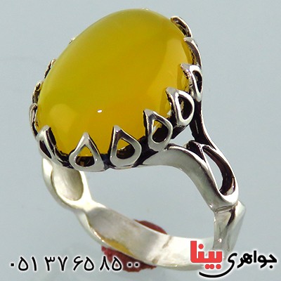 انگشتر عقیق شرف الشمس مردانه دور اشکی _کد:13427