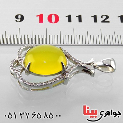 گردنبند عقیق شرف الشمس زنانه رودیوم مدل دلسا _کد:13440