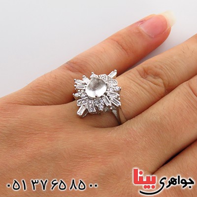 انگشتر در نجف زنانه رودیوم مدل آیلار _کد:13443
