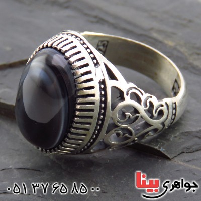 انگشتر عقیق باباقوری مردانه خاص اسلیمی _کد:13445