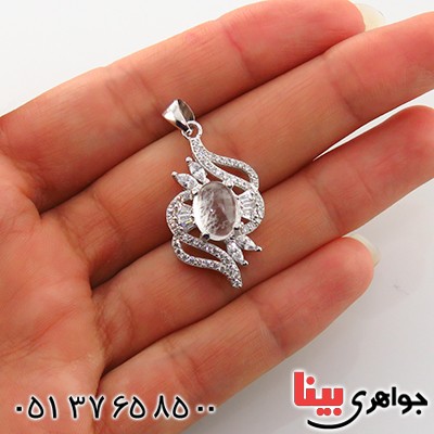 گردنبند در نجف زنانه رودیوم مدل دلارا _کد:13452