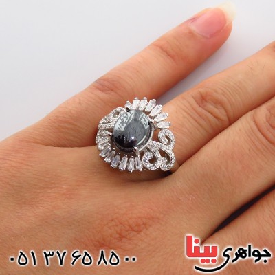 انگشتر حدید صینی هفت جلاله زنانه رودیوم مجلسی _کد:13453