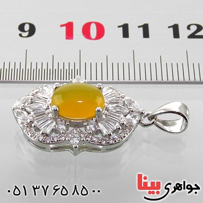 گردنبند عقیق شرف الشمس زنانه رودیوم مدل نیوشا _کد:13459