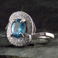 انگشتر توپاز زنانه رودیوم مدل سارا 