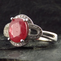 انگشتر یاقوت سرخ زنانه رودیوم مدل مهسان 