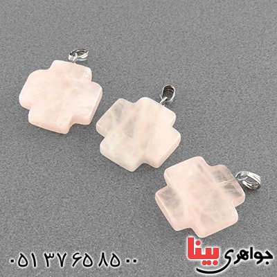 گردنبند کوارتز صورتی تراش خاص _کد:13474