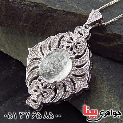 گردنبند در نجف زنانه رودیوم درشت مدل نارسین _کد:13476
