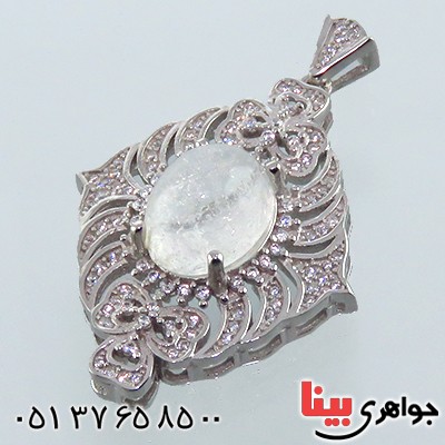 گردنبند در نجف زنانه رودیوم درشت مدل نارسین _کد:13476