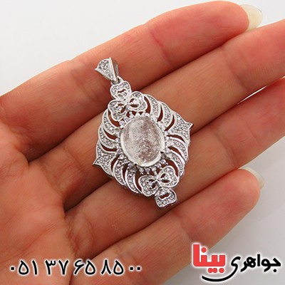 گردنبند در نجف زنانه رودیوم درشت مدل نارسین _کد:13476