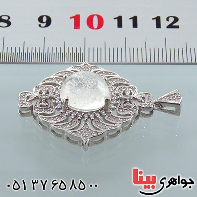 گردنبند در نجف زنانه رودیوم درشت مدل نارسین _کد:13476