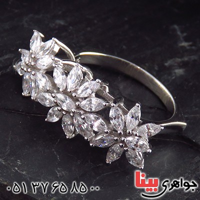 انگشتر نقره زنانه رودیوم مدل سمن _کد:13481