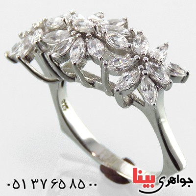 انگشتر نقره زنانه رودیوم مدل سمن _کد:13481