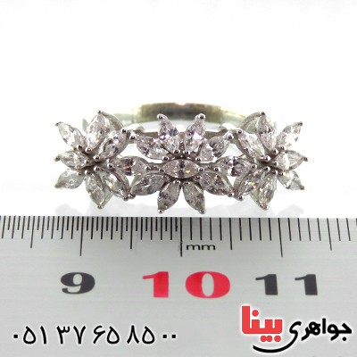 انگشتر نقره زنانه رودیوم مدل سمن _کد:13481