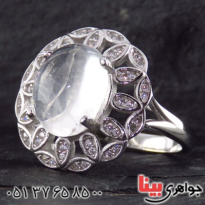 انگشتر در نجف زنانه درشت رودیوم مدل مانیا _کد:13483