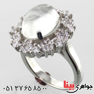 انگشتر در نجف زنانه درشت رودیوم مدل مهشاد _کد:13492