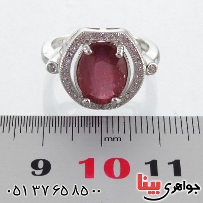 انگشتر یاقوت سرخ زلال زنانه رودیوم مدل رها _کد:13495