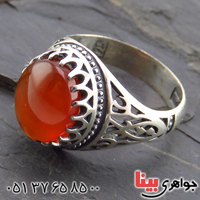 انگشتر عقیق یمنی مردانه یا علی قرینه _کد:13497