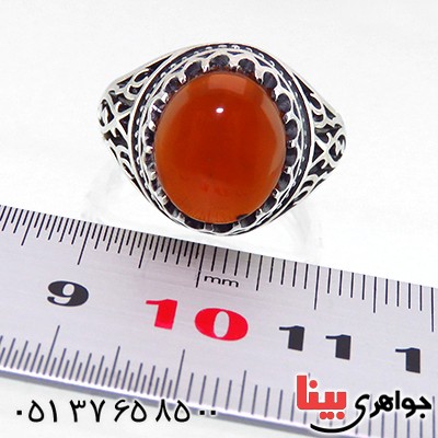 انگشتر عقیق یمنی مردانه یا علی قرینه _کد:13497