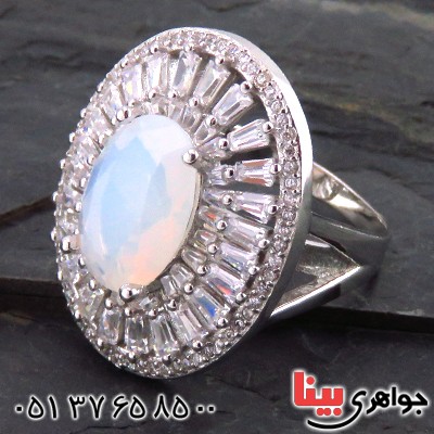 انگشتر اوپال مجلسی زنانه رودیوم مدل گلسا _کد:13503