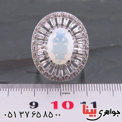 انگشتر اوپال مجلسی زنانه رودیوم مدل گلسا _کد:13503