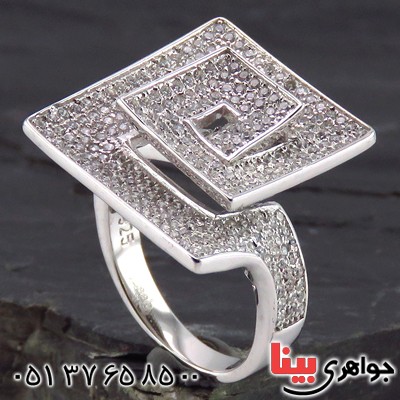 انگشتر اتمی زنانه رودیوم مجلسی طرح ورساچی _کد:13512