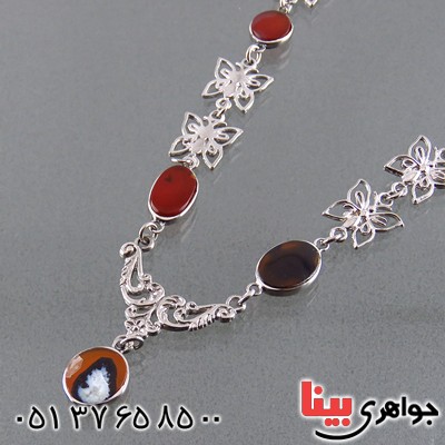 سینه ریز عقیق یمنی زنانه خاص دو رو فاخر مدل آویسا _کد:1855