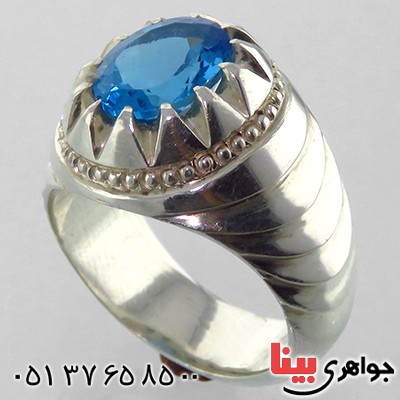 انگشتر توپاز مردانه درشت خاص لوکس _کد:1856