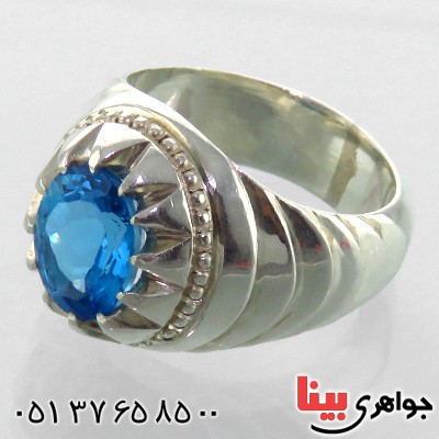 انگشتر توپاز مردانه درشت خاص لوکس _کد:1856