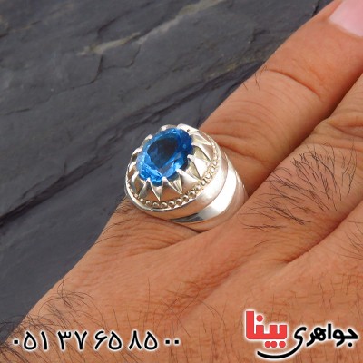 انگشتر توپاز مردانه درشت خاص لوکس _کد:1856