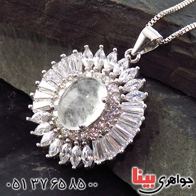 گردنبند در نجف زنانه رودیوم درشت مدل ایرسا _کد:13521