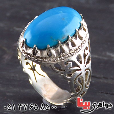 انگشتر فیروزه عجمی مردانه درشت خاص _کد:1857