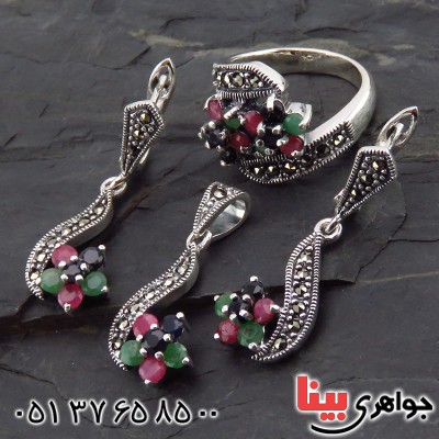 یاقوت و زمرد زنانه سنگین درجه یک _کد:13525 یاقوت و زمرد زنانه سنگین درجه یک _کد:13525