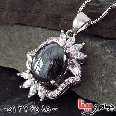 گردنبند حدید صینی هفت جلاله زنانه درشت رودیوم مدل سارا _کد:13531