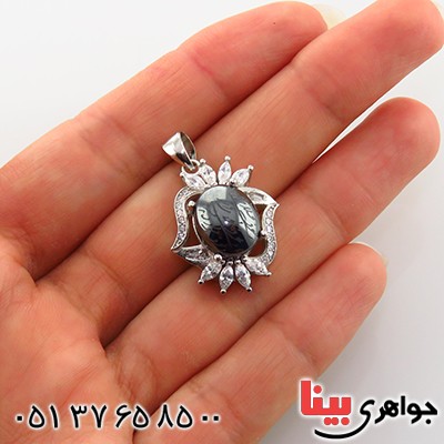 گردنبند حدید صینی هفت جلاله زنانه درشت رودیوم مدل سارا _کد:13531