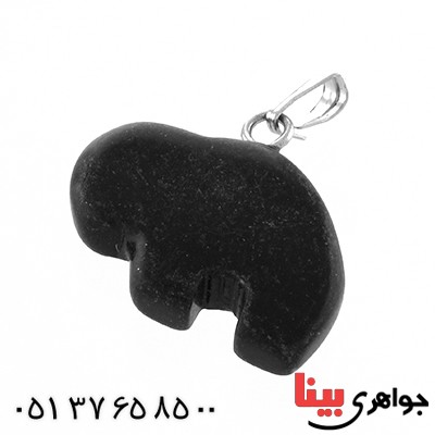گردنبند عقیق سیاه (اونیکس) تراش فیل گردنبند عقیق سیاه (اونیکس) تراش فیل