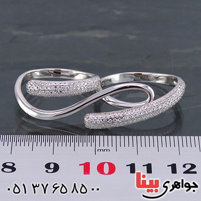 انگشتر اتمی زنانه رودیوم مجلسی دو انگشتی _کد:13537